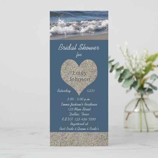 Plage Thème Bridal Douche Invitation (Debout devant)