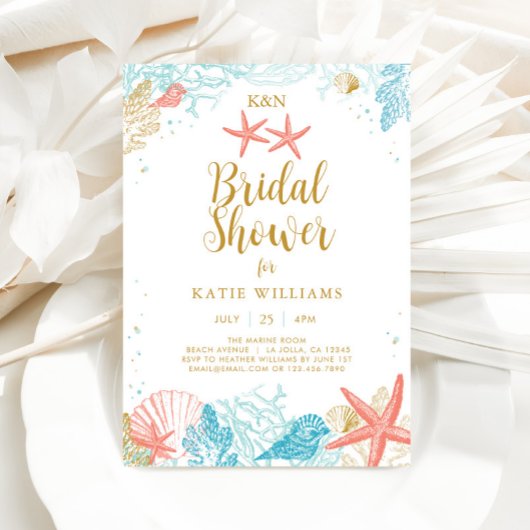 Plage Thème Bridal Douche Invitation