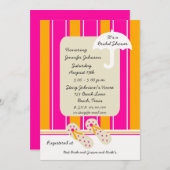 Plage Thème Bridal Shower Invitation — BeachTowel (Devant / Derrière)