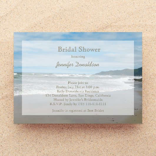 Plage Thème de la douche nuptiale Invitations