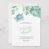 Plage Thème Engagement Invitations Aquarelle (Devant)