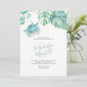 Plage Thème Engagement Invitations Aquarelle (Debout devant)