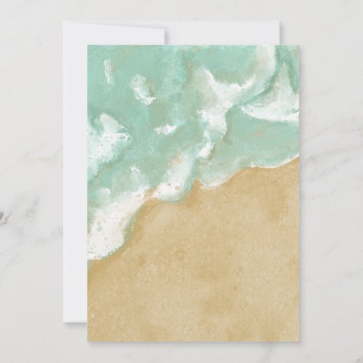 Plage Thème Engagement Party Invitation (Dos)