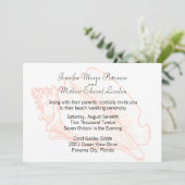 Plage thème Faire-part de mariage de coquillages (Debout devant)