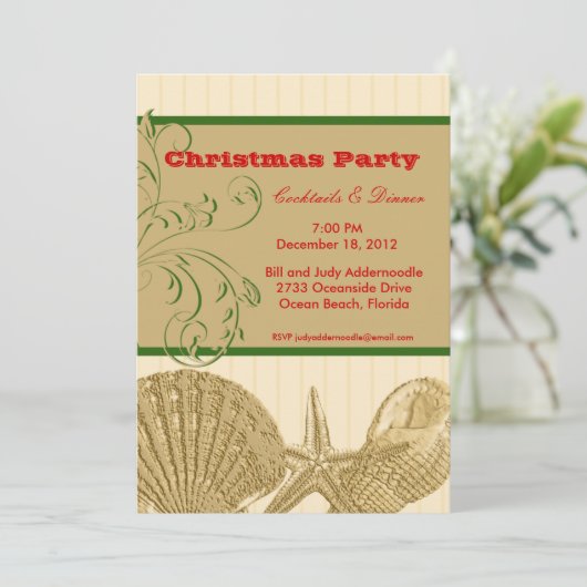 Plage Thème Noël Invitation (Debout devant)