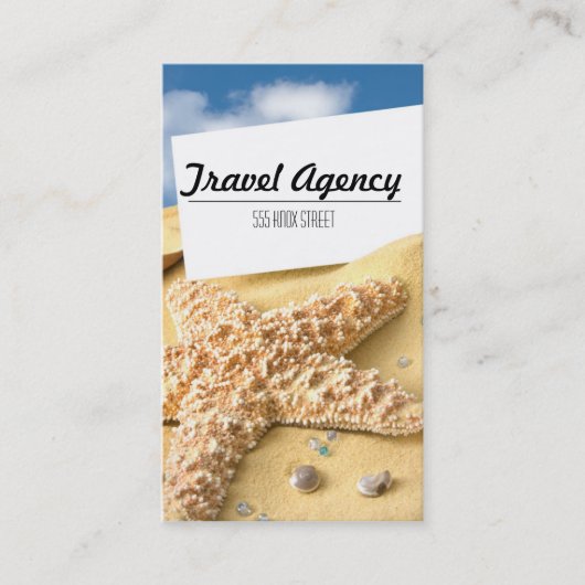 Plage Thème Voyage Agence Carte de visite (Devant)