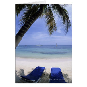 Plage, Transat, Palmier, Horizon Sur