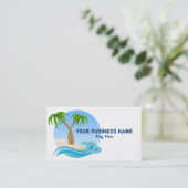 Plage Tropical Palm Trees Carte de visite (Debout devant)
