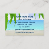 Plage Tropical Palm Trees Carte de visite (Dos)