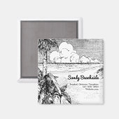 Plage Tropical Personnalisée Magnet pour petites e (Recto/Verso)