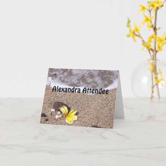 Plage Tropical - Place Setting Nom Cartes Siège (Fleur jaune)