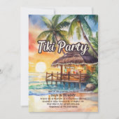 Plage Tropical Tiki Party Shower Invitation (Devant)