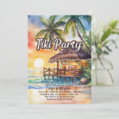 Plage Tropical Tiki Party Shower Invitation (Debout devant)