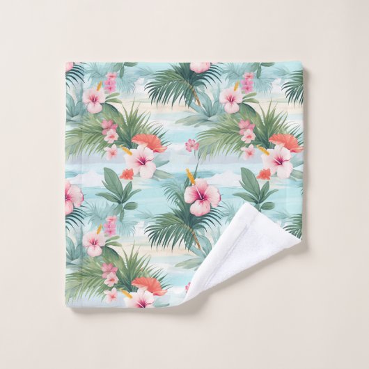 Plage tropicale #4 (Gant de toilette)