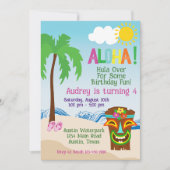 Plage tropicale Aloha Luau Invitation Anniversaire (Devant)