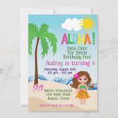 Plage tropicale Aloha Luau Invitation Anniversaire (Devant)