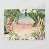 plage tropicale aloha mariage rsvp carte postale (Devant)