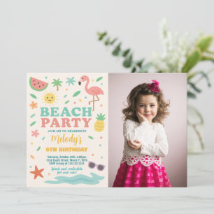 Plage tropicale Anniversaire Invitation & Décor po