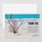 Plage tropicale avec Merci de coquillages blancs (Devant / Derrière)