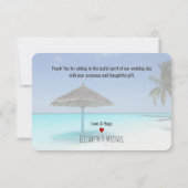 Plage tropicale avec Merci parapluie en chaume (Dos)