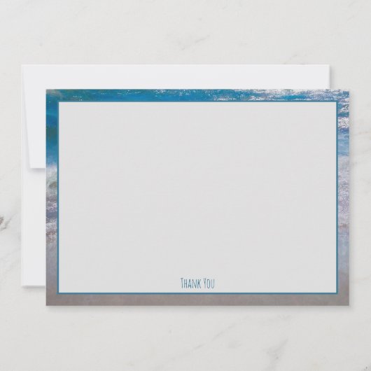 Plage tropicale Bleu Bleu Océan Blanc Vague Merci (Dos)