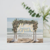 Plage tropicale Carte de remerciements florale (Debout devant)