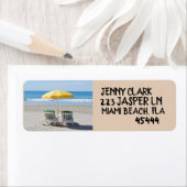 PLAGE TROPICALE & CHAISES RETOUR ADRESSE ÉTIQUETTE (En situation)