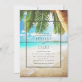 Plage tropicale Destination Mariage Invitation (Devant)