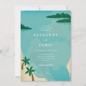 Plage tropicale Destination Mariage Invitation (Devant)