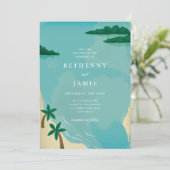 Plage tropicale Destination Mariage Invitation (Debout devant)
