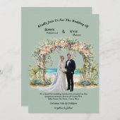 Plage tropicale Destination Mariage Invitation (Devant / Derrière)
