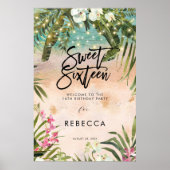 plage tropicale douce 16 affiche de bienvenue (Devant)