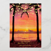 Plage tropicale Faire-part de mariage coucher de s (Recto)