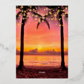 Plage tropicale Faire-part de mariage coucher de s (Verso)