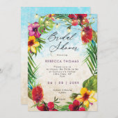 plage tropicale feuille nuptiale invitation (Devant / Derrière)