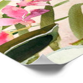 plage tropicale florales quatre-vingts affiche de  (Coin)