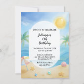Plage tropicale Invitation d'anniversaire (Devant)