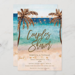 plage tropicale moderne couples douche invitation