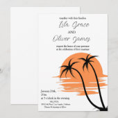 Plage tropicale moderne Faire-part de mariage Océa (Devant / Derrière)