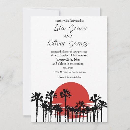 Plage tropicale moderne Faire-part de mariage Océa (Devant)