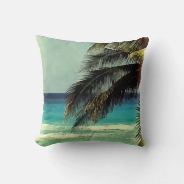 plage tropicale nature art lancer oreiller (Recto)