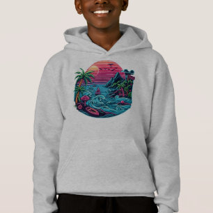 Plage tropicale/néon hawaïen
