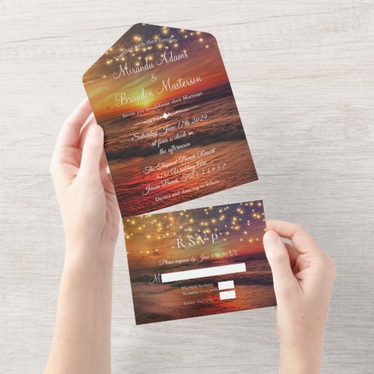 Plage tropicale Ocean Beach tout en un Faire-part (Déchirure)