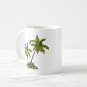 Plage tropicale Palm Trees Café Mug (Devant gauche)