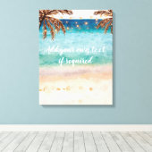 plage tropicale palmiers aquarelle toile (Insitu (Plancher de Bois))