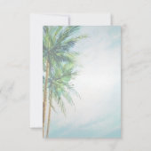 Plage Tropicale, Palmiers Invitation RSVP (Dos)