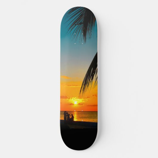 Plage tropicale Palms Colorful SUNSET Skateboard (Recto)