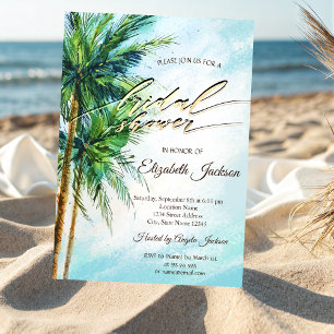 Plage tropicale, Palms Invitation de douche nuptia