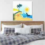 Plage tropicale, papier de toile enveloppé océan (Insitu(Chambre))