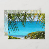 Plage tropicale RSVP encadrée de cadres de palmier (Devant / Derrière)